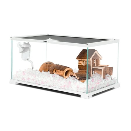 OiiBO 360 Rotation Knock-Down 10 Gallon Glass Reptile Habitat, White