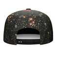 thumbnail image 3 of Flat Brim Snapback Hat - Nebula Cosmic Sci-fi Lovers Space Geek Star Moon Sun Rocket Design, 3 of 6