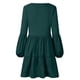 thumbnail image 5 of Vestido de manga larga Prolriy para mujer, vestido maxi con cuello en V para citas y fiestas, verde XXL, 5 of 7