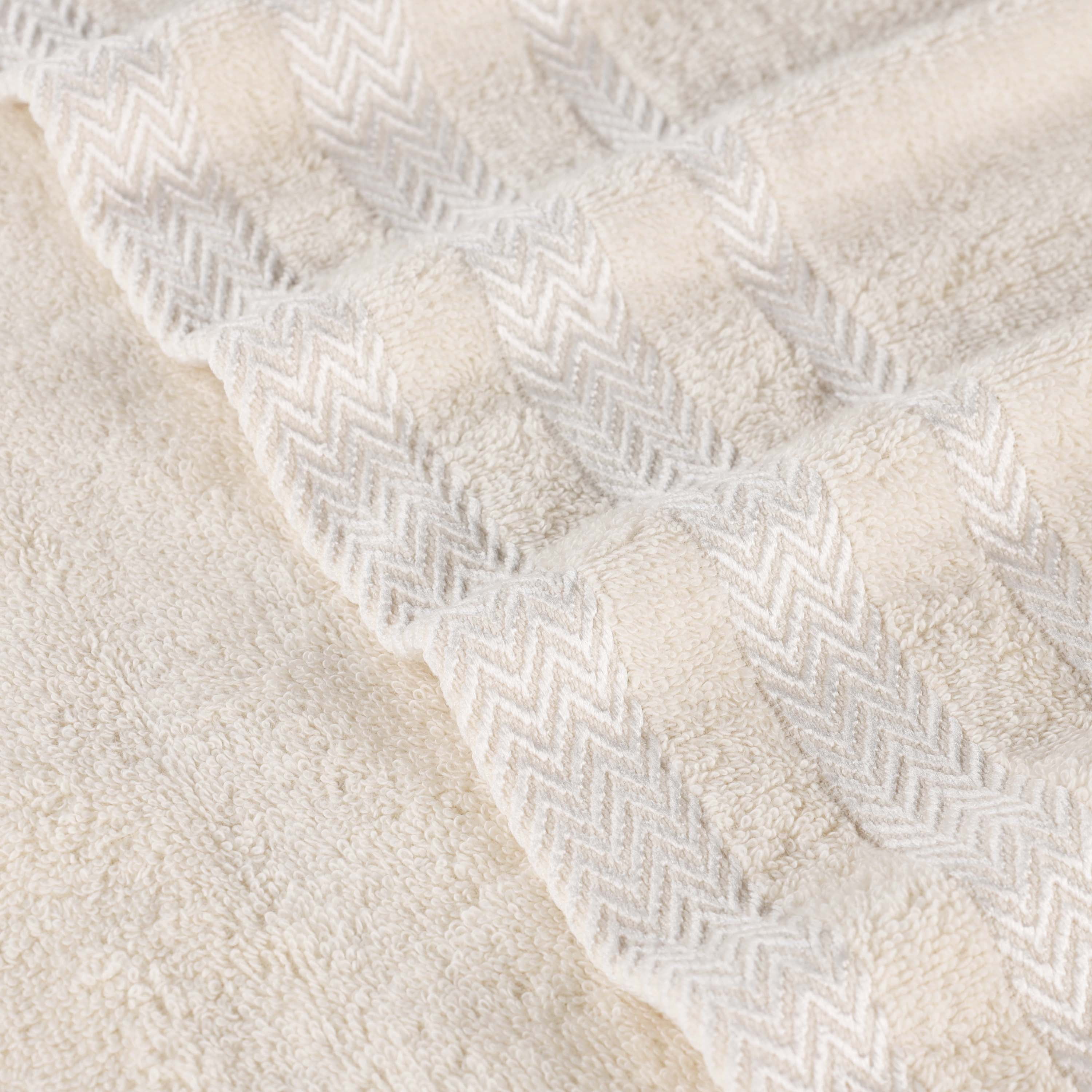 Superior Hays 2 Piece Cotton Plush Bath Towel , Ultra Soft Absobent Towels, Ivory