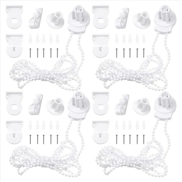 4X Kit de Accesorios para Persianas Enrollables, Soportes para Persianas Enrollables con Cadena de Cuentas, Accesorios para Rodillos de Cortina para Reemplazo de Ventanas