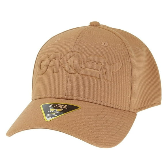 Oakley 6 Panel Stretch Embossed Hat, Coyote, Large-X-Large