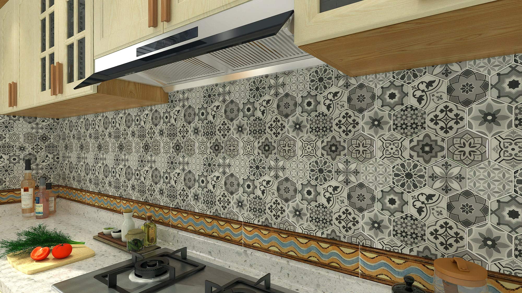 Peel And Stick Backsplash Tiles For Kitchen  Talavera Mexican (10 Sheets)