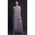 thumbnail image 2 of Bimba Bluish Violet Floral Leaves & Dahlia Printed Nightwear For Women Long Spaghetti Strap Maxi Dress Sleepwear Gown Medium, 2 of 5