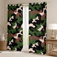 thumbnail image 2 of Feelyou Camouflage Camo Black Out Curtains, Green Abstract Curtains Pack of 2 (42x63 Each), 2 of 6