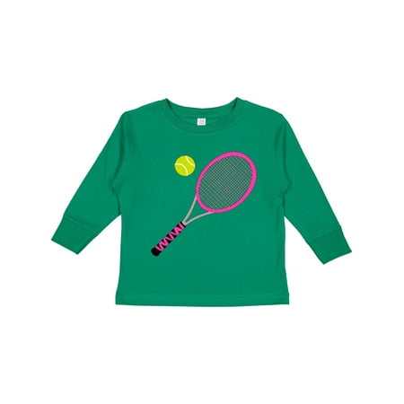 

Inktastic Pink Tennis Racket and Ball Gift Toddler Boy or Toddler Girl Long Sleeve T-Shirt