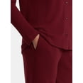thumbnail image 3 of Lissome Women’s Soft Double Brushed Waffle Knit Notch Collar Long Sleeve Pajama Set , Sizes S-3X, 3 of 4