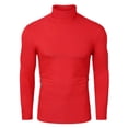 thumbnail image 1 of CamisePaHombres De Mangas Largas Cuello De Cisne Ajuste Delgado Casual Rojo 56, 1 of 7