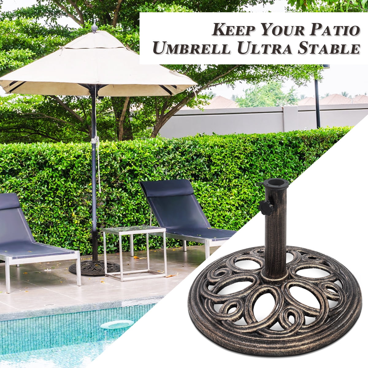 BLACK JAGUAR 18"Round Umbrella Base Stand Cast Iron Heavy Duty 23lbs