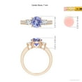 thumbnail image 6 of ANGARA Natural Classic Three Stone 1.45 ct Tanzanite and Diamond Ring in 14K Rose Gold for Women (Size-7mm) | December Birthstone, Anniversary, Jewelry Gift for Women | Natural Tanzanite Ring, 6 of 11