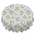 thumbnail image 2 of Pioneer Flower Floral Print Pattern Round Tablecloth 60 X 60 Inch, Wrinkle Resistant Wipeable Table Cloth for Kitchen Dining Picnic Patio Party, 2 of 6