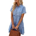thumbnail image 5 of Txlixc Vestido de vaquero de verano femenino, solapa de color sólido Txlixc moda, 5 of 5