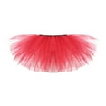 thumbnail image 2 of Oalirro Ballet Skirt Gift for Kids Mini Skirt Fashion Womens Pleated 5 Layered Mesh Short Skirt Adult Tutu Dancing Skirt Red, 2 of 3