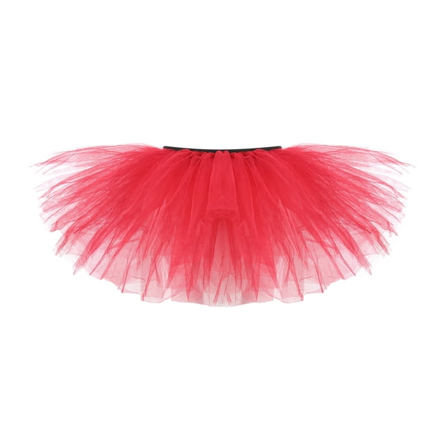 Falda corta de malla de 5 capas plisada para mujer a la moda falda de baile tutú para adultos Wmkox8yi FGJ580