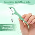 thumbnail image 2 of ACDANC Floss Picks 200 Count Portable Dental Floss Sticks for Teeth Cleaning Dual Function Disposable Dental Floss Picks Comfortable Ergonomic Handle Tooth Picks Flossers 4 Travel Cases Green, 2 of 8