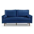 thumbnail image 4 of 69 Inches Upholstered Sofa Couch Furniture, Modern Velvet Loveseat, Tufted 3-seater Cushion with Bolster Pillows - Blue 12703, 4 of 9