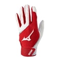 thumbnail image 1 of Guantes de bateo Mizuno MVP de béisbol para adultos, blancos y rojos, pequeños, 1 of 3