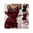 thumbnail image 3 of Gvmfive Women Sexy Lingerie Set Satin Cami Shorts Pajamas Set Nightwear, 3 of 3