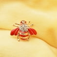 thumbnail image 4 of Abeja broche esmalte lindo exquisito diamantonal encantador romántico vendimia pechuga de la vendimia día de San Valentín broches para mujer joyería regalo rojo Inevent AP004693-03, 4 of 7