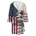 thumbnail image 4 of Women's Fleece Plush Robe Long Warm Plush Bathrobe Loungewear Jacket Printed Comfort Robe, 4 of 5