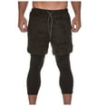 thumbnail image 2 of Mensfull Length Pants Clearance Sports Coverall Workout Gym Cropped Pants Cargo Pants for Men ,Brown,L, 2 of 8