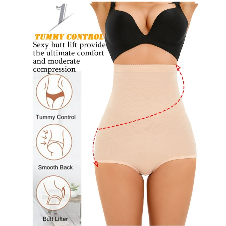 LELINTA Invisible Shapewear Briefs for Women High Waisted Tummy Control  Underwear For Women Butt Lifter Body Shaper Panties, Apricot S-XXL 
