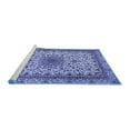 thumbnail image 2 of Ahgly Company Machine Washable Indoor Round Medallion Blue Traditional Area Rugs, 6' Round, 2 of 4