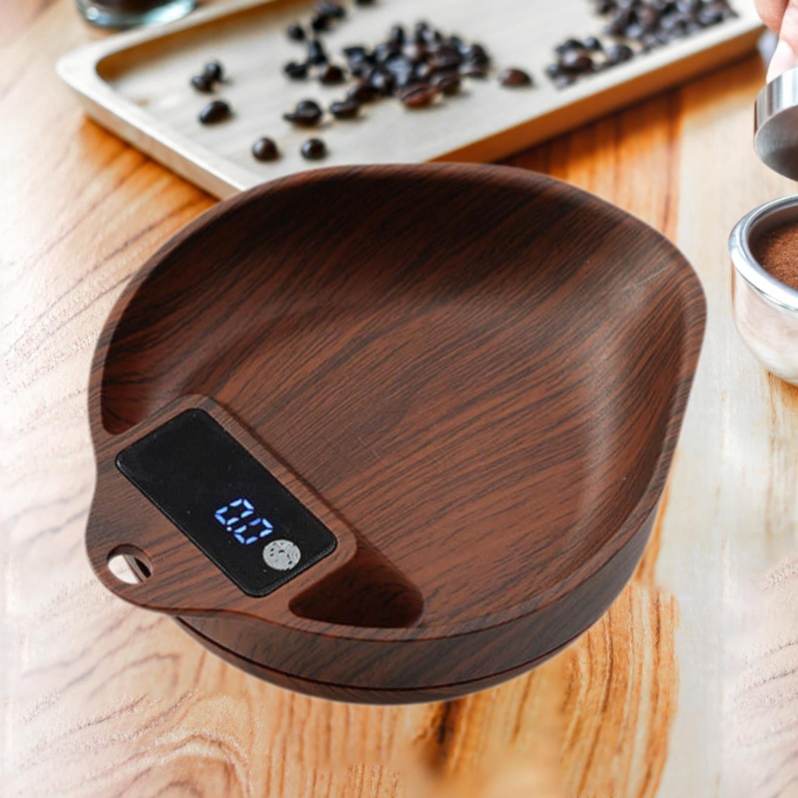 Fiocias Coffee Bean Scale Portable Baking Scales Professional, Non Slip Base, Electronic Brown