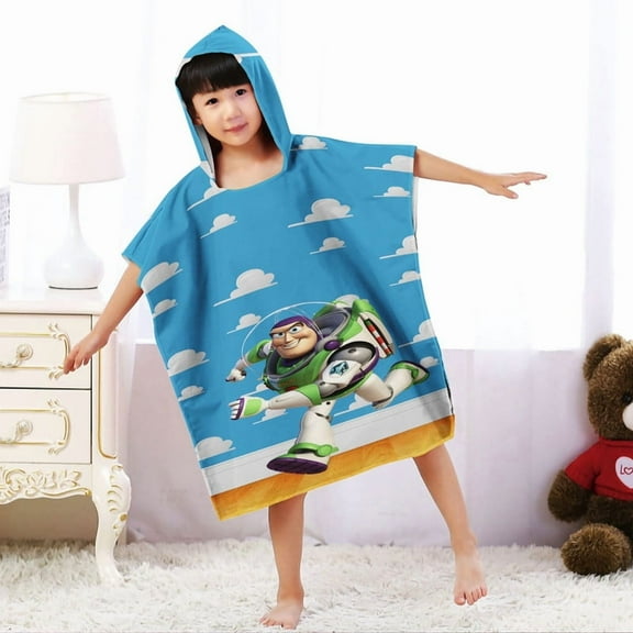 Lightyear Hooded Poncho Towels, Soft & Absorbent Microfiber Beach Towel, Swimming Pool Changing Robe Bathrobe Bath Towel