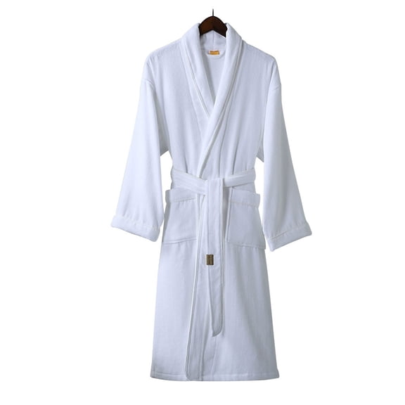 Hotel 100% Cotton Bathrobe,Terry Cloths Robes Shawl Bathrobe for Spa Hotel,Lightweight Mens Robe Kimono Sleeprwear
