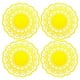 thumbnail image 1 of ColoMX 4 piezas lindo patrón de encaje hueco translúcido antideslizante con aislamiento redondo taza de silicona posavasos esteras almohadillas (amarillo), 1 of 8
