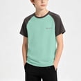 thumbnail image 2 of SAWOBUUN Boys Athletic Performance T-Shirt Kids Quick Dry Raglan Sleeve Crewneck Tee Breathable Color Block Active Top for Sports Running, 2 of 6
