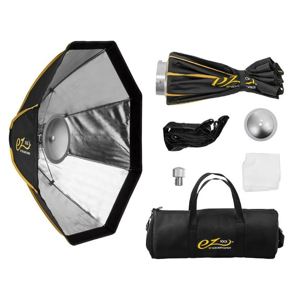 Glow EZ Lock 25" Octa Small Quick Softbox, Eight-Sided Parabolic Softbox Opens Up and Closes Down Easily, This Bowens Mount Softbox is a Perfect Speedlight Soft Box with its Quick Speedring Swap