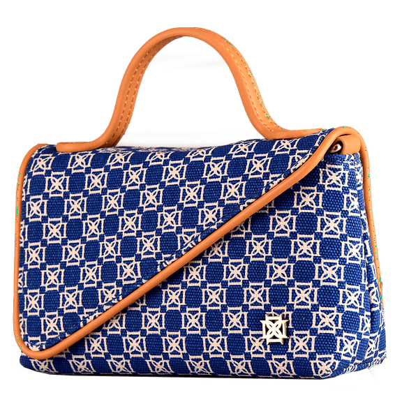 DOMINIE Crossbody Handbag /Clutch Purse Blue Canvas With Removable Shoulder Strap Unisex Raquel