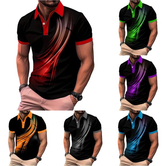 Afdoent Polo Shirts For Men Summer Short Sleeved Shirt Fashion Casual Business Large Sized Breathable Buttoned Collar Shirt Mens Polo Shirts