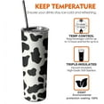 thumbnail image 3 of Cow Print Coffee Tumbler - Stainless Steel Insulated Tumbler - Slim Cows Skinny Tumbler 20 OZ - Cow Print Decor - Christmas Gift - Cow Gifts for Women - Cow Stuff - Birthday Gifts for Mom, 3 of 6