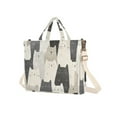 thumbnail image 7 of FORMRS Womens Corduroy Tote Bag Crossbody Shoulder Handbag with Pocket, White Cute Cats, 7 of 7