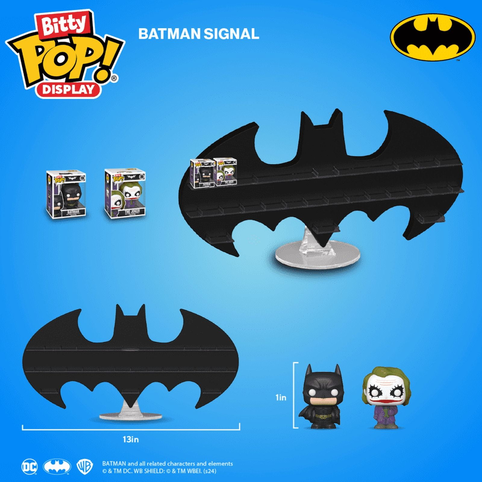 FUNKO Bitty POP! Display: DC Batman Signal, Includes Two Bitty POPs, Batman, The Joker