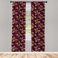 thumbnail image 2 of Ambesonne Palm Leaf Curtains, Peachy and Pinkish Leaves, Pair of 28"x63", Dark Fuchsia and Apple Green, 2 of 4