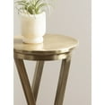 thumbnail image 3 of Kate and Laurel Aja Modern Metal Round Drink Table, 9 x 9 x 22, Antique Brass, Decorative Geometric Pedestal Table with Circular Tabletop for Use as Metal Indoor Plant Stand, 3 of 8