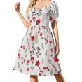 thumbnail image 2 of Vestido de manga corta con patrón de Sucot para mujer, vestido de verano largo para mujer, falda de verano diaria, 2 of 7