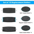 thumbnail image 2 of [10 Pieces] Replacement Rollers Compatible With Scholl Velvet Smooth, 3 Types Of Roughness, Pumice Stone Electric Rasp Refill, For Electric Foot Pedicure, Foot Rasp, 2 of 5