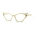 thumbnail image 4 of Vintage Golden Era Narrow Cat Eye Luxury Chic Plastic Sunglasses Ivory - Clear, 4 of 8