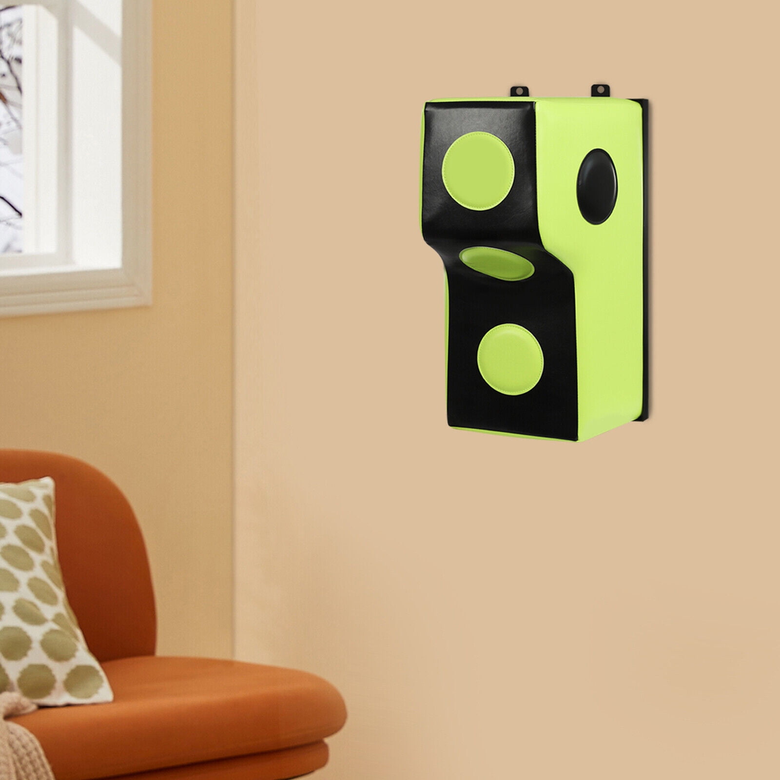 Green Wall Mount Punching Bag - Space-Saving Boxing Training Equipment for Hooks, Uppercuts, Straight Combinations - Uppercut Training Punching Target - 880lbs Bear Force