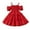 Red, variant on Toddler Girl Dress Kids Short Sleeve Tulle Ruffles Solid Princess Wedding Party Tutu Dress Girl Dresses Brown 18-24Months