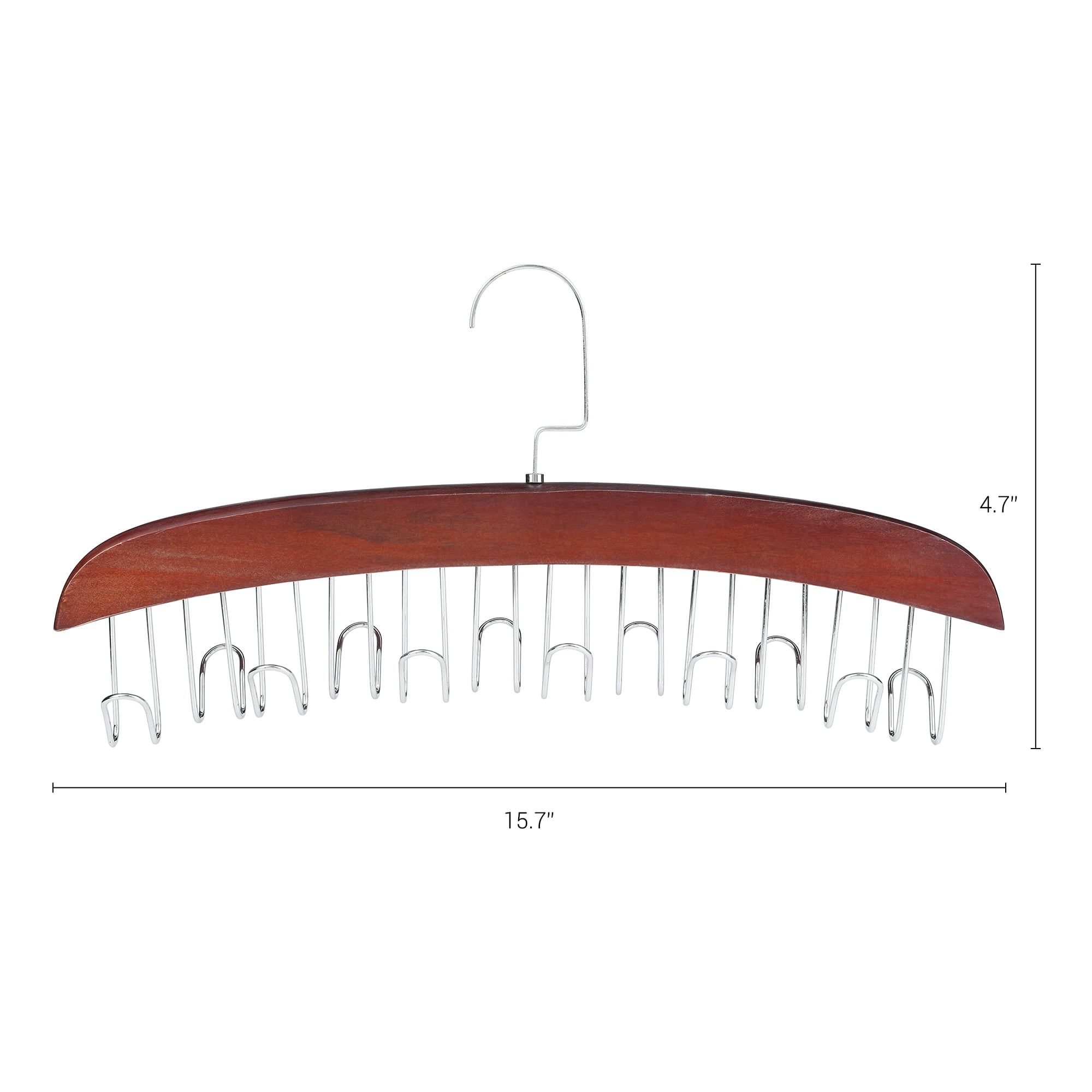 Unique Bargains Bra Hangers Wood Tank Top Hanger with 8 Hooks 2 Pcs Dark Brown