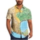 thumbnail image 1 of Mens Casual Manga Corta Botón Abajo Camisas Turndown Cuello Blusa de Impresión, Poliéster Ligero Top de la Moda para el Verano Al Aire Libre Y el Uso Diario, 1 of 6