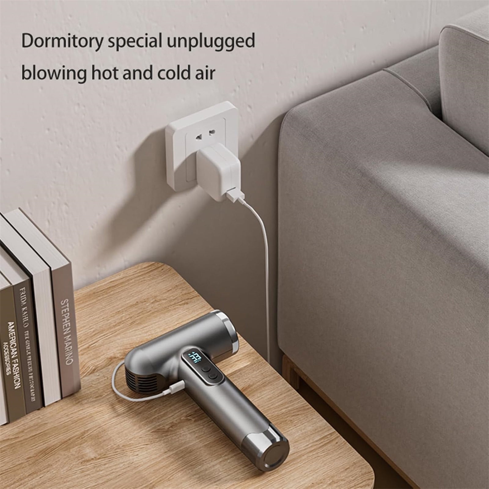Tuscom Cordless Hair Dryer 100,000RPM USB Rechargeable - 15,000mAh Battery, 200W Fast Drying, Lightweight & Portable for Travel, Home, Camping