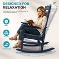 thumbnail image 5 of Oversized HDPE Outdoor Rocking Chair, All-Weather High Back Porch Rocker, Dark Blue, 5 of 7