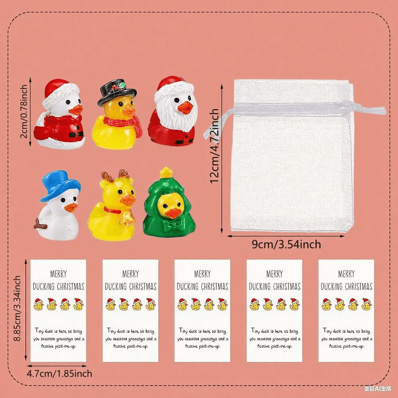 Employee Appreciation Gifts Bulk Thank You Gifts Resin Ducks Organza Bag Inspirational Cards  for Graduation Christmas Office Employee Coworker Relationship End of Year (30 Pcs)